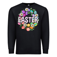 Black Easter with eggs and daisy Easter Day Premium Sweatshirt - HowdyJamesFarm