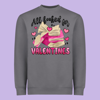All Booked For Valentines Heavyweight Sweatshirt Designed By Maliassmallbusiness