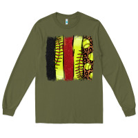 Army Green softball brushstroke Long Sleeve Tee - NancyCooperArtShop