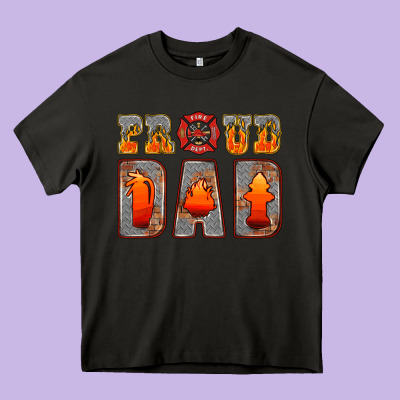 Proud Dad Heavy Core Tee Designed By Hra Design Shop