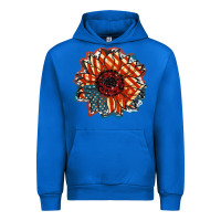 Cobalt American Flag sunflower 4th of july Urban Hoodie - FaDigitalArtStudio