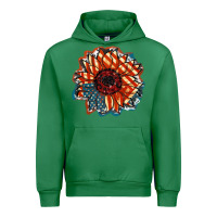 Emerald American Flag sunflower 4th of july Urban Hoodie - FaDigitalArtStudio