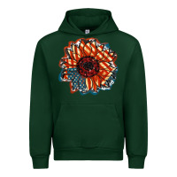 Forest Green American Flag sunflower 4th of july Urban Hoodie - FaDigitalArtStudio