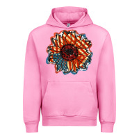 Fuchsia Pink American Flag sunflower 4th of july Urban Hoodie - FaDigitalArtStudio