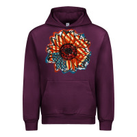 Mauve Wine American Flag sunflower 4th of july Urban Hoodie - FaDigitalArtStudio