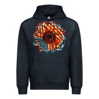Navy American Flag sunflower 4th of july Urban Hoodie - FaDigitalArtStudio