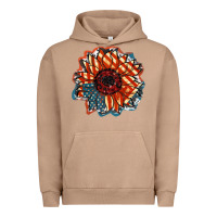 Pigment Burro American Flag sunflower 4th of july Urban Hoodie - FaDigitalArtStudio