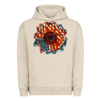 Pigment French Oak American Flag sunflower 4th of july Urban Hoodie - FaDigitalArtStudio