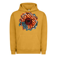 Pigment Peanut Butter American Flag sunflower 4th of july Urban Hoodie - FaDigitalArtStudio