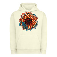 Pigment Pistachio American Flag sunflower 4th of july Urban Hoodie - FaDigitalArtStudio