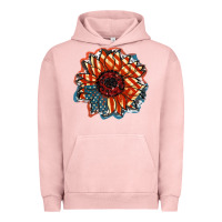 Pigment Salmon American Flag sunflower 4th of july Urban Hoodie - FaDigitalArtStudio