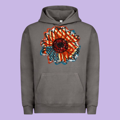 American Flag Sunflower 4th Of July Urban Hoodie Designed By Fadigitalartstudio