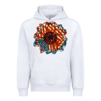 White American Flag sunflower 4th of july Urban Hoodie - FaDigitalArtStudio