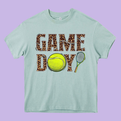 Tennis Game Day Heavy Core Tee Designed By Barkaloodesign