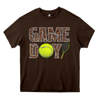 Chocolate Brown tennis game day Heavy Core Tee - BarkalooDesign