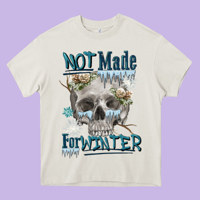 Not Made For Winter Skull Heavy Core Tee Designed By Fadigitalartstudio