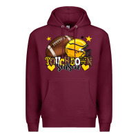 Burgundy Touchdown season American Football yellow team Premium Hoodie - HowdyJamesFarm