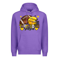 Purple Touchdown season American Football yellow team Premium Hoodie - HowdyJamesFarm