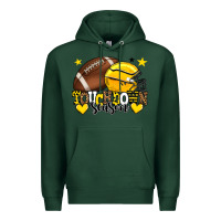 Sports Green Touchdown season American Football yellow team Premium Hoodie - HowdyJamesFarm
