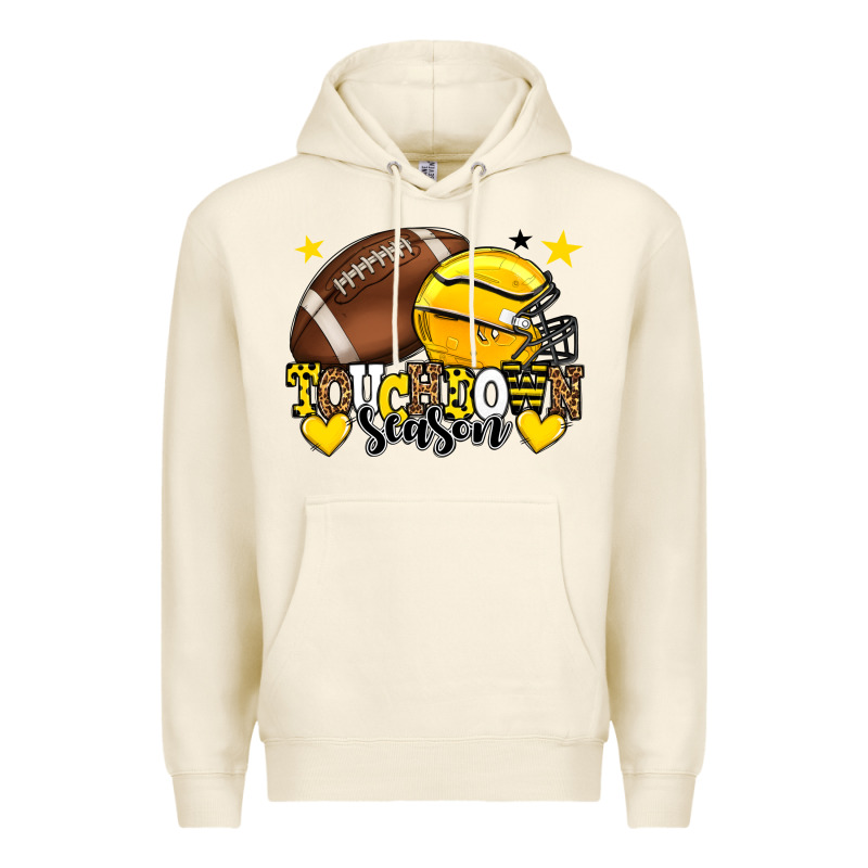 Touchdown Season American Football Yellow Team Premium Hoodie by HowdyJamesFarm | Teevron