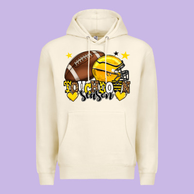 Touchdown Season American Football Yellow Team Premium Hoodie Designed By Howdyjamesfarm