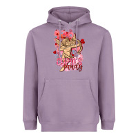 Lavender Cupids candy with candies Valentine's Day Heavyweight Hoodie - HowdyJamesFarm