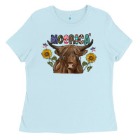 Baby Blue Moorica Ladies Tee - CowhideDigitalArt