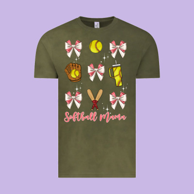 Softball Coquette Bow Vintage Tee Designed By Jahusdesignshop