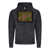 Vintage Black christmas plaid leopard mistletoe background Vintage Hoodie - BarkalooDesign