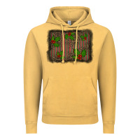 Vintage Mustard christmas plaid leopard mistletoe background Vintage Hoodie - BarkalooDesign