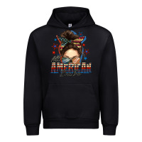 Black american babe messy bun Urban Hoodie - FaDigitalArtStudio