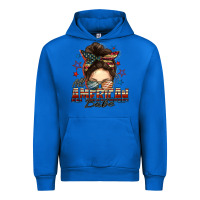 Cobalt american babe messy bun Urban Hoodie - FaDigitalArtStudio