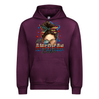 Mauve Wine american babe messy bun Urban Hoodie - FaDigitalArtStudio
