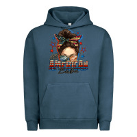 Pigment Midnight Navy american babe messy bun Urban Hoodie - FaDigitalArtStudio