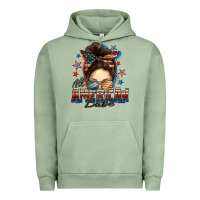Pigment Oil Green american babe messy bun Urban Hoodie - FaDigitalArtStudio