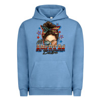 Pigment Pebble Blue american babe messy bun Urban Hoodie - FaDigitalArtStudio