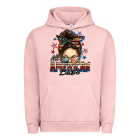Pigment Salmon american babe messy bun Urban Hoodie - FaDigitalArtStudio
