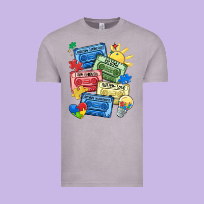 Autism Cassette Tapes Vintage Tee Designed By Maliassmallbusiness