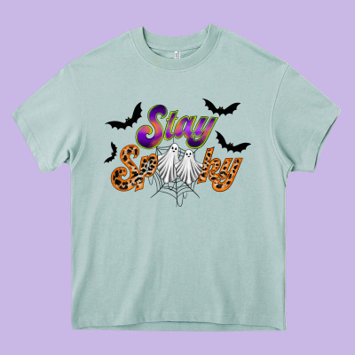 Stay Spooky Heavy Core Tee Designed By Racoondesign