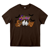 Chocolate Brown stay spooky Heavy Core Tee - RacoonDesign