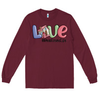 Burgundy love real estate life Long Sleeve Tee - MaliasSmallBusiness
