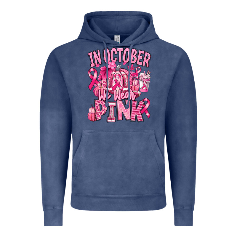 In October We Wear Pink American Football Vintage Hoodie by RanaPortraitStore | Teevron
