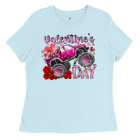 Baby Blue valentines day monster truck Ladies Tee - RacoonDesign