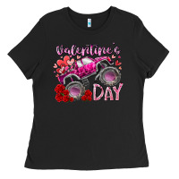 Black valentines day monster truck Ladies Tee - RacoonDesign