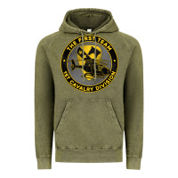 Vintage Olive the first team 1st cavalry division Vintage Hoodie - Jasminsmagicworld