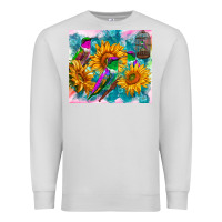Dove Grey hummingbirds sunflower Premium Sweatshirt - TumblerDesignByShophia