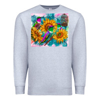 Heather Grey hummingbirds sunflower Premium Sweatshirt - TumblerDesignByShophia