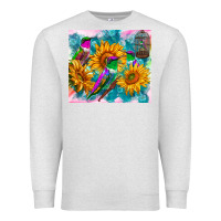 Oatmeal Heather hummingbirds sunflower Premium Sweatshirt - TumblerDesignByShophia