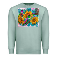Seafoam hummingbirds sunflower Premium Sweatshirt - TumblerDesignByShophia