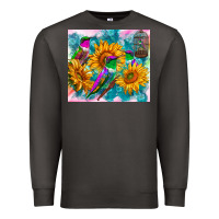 Smoke hummingbirds sunflower Premium Sweatshirt - TumblerDesignByShophia